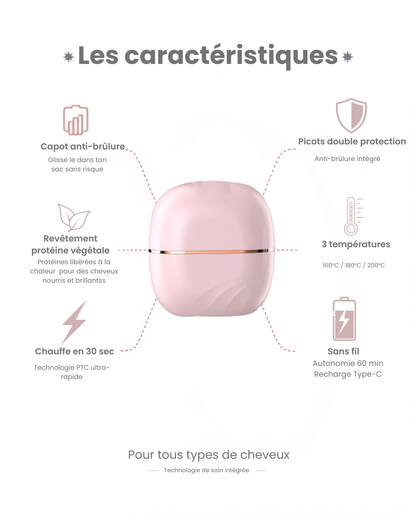 Mini lisseur rose poudré