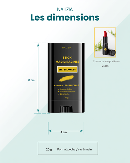 Infographie bénéfices Stick Magic Racines Nalizia Femme - Waterproof sans ammoniaque